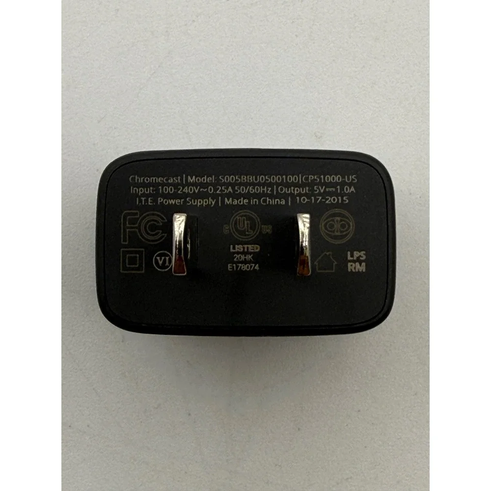 Google Chromecast 2nd Gen Black Digital Media Streamer NC2-6A5 w/ Power Adapter